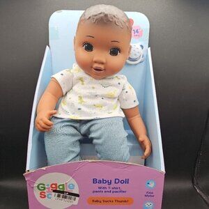 Gigglescape 14 Inch Baby Doll Dino Print Playtime Sucks Thumb Toddler dark colpl